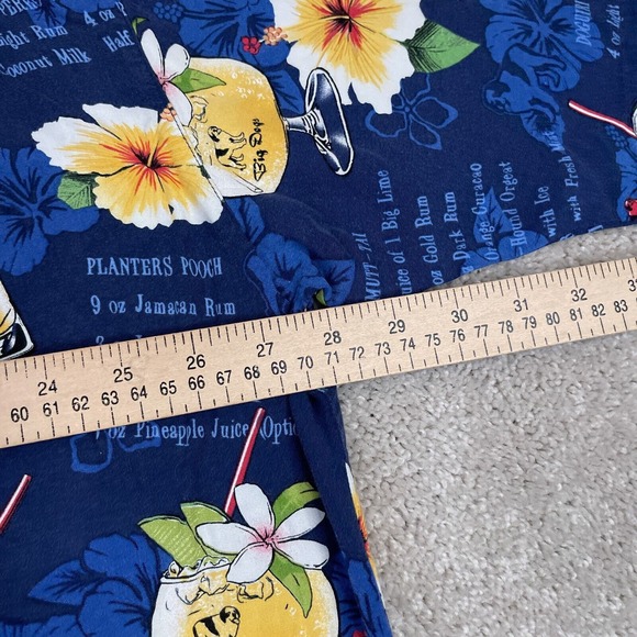 Big Dogs Shirt Mens 2X Blue Hawaiian Drinks Aloha Travel Dad Loop‎ Collar VTG - Picture 11 of 13